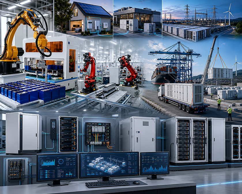 Automated battery energy storage manufacturing line