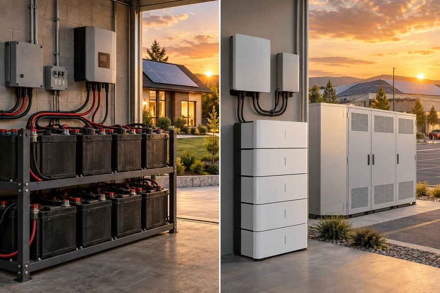 ![Lead-acid and lithium-ion batteries compared for residential and commercial BESS applications](https://voltcrave-battery.com/wp-content/uploads/2026/09/Lead-Acid-vs.-Lithium-Ion-Batteries-Which-Is-Better-for-Residential-and-Commercial-BESS.webp "Lead-Acid vs Lithium-Ion")