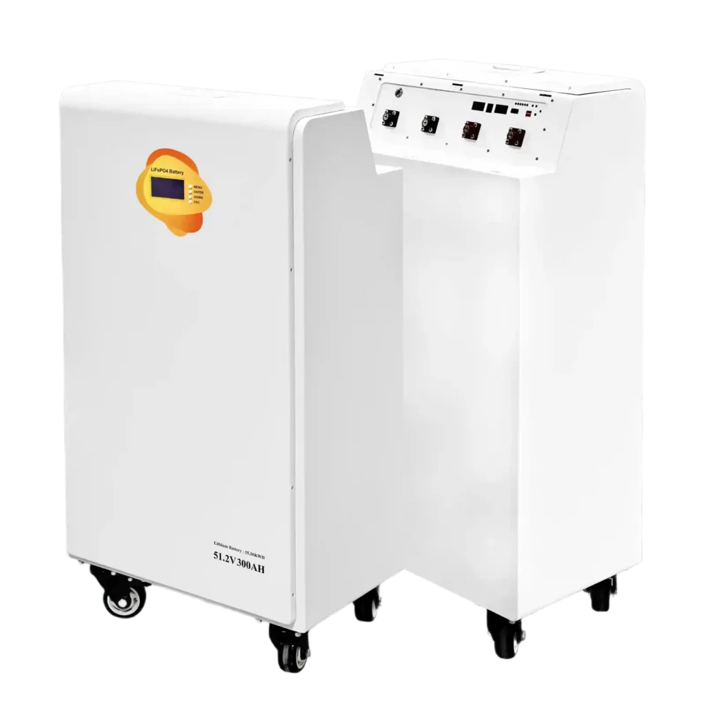 Mobile Battery Energy Storage System with 15KW 51.2V 300Ah LiFePO4 Battery