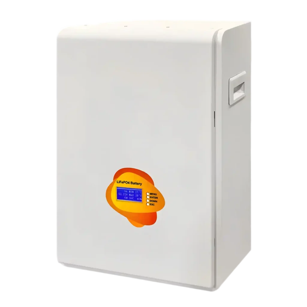 Power Wall 51.2V 100Ah Wall-Mounted LiFePO4 Battery System for Home Solar Energy Storage Backup