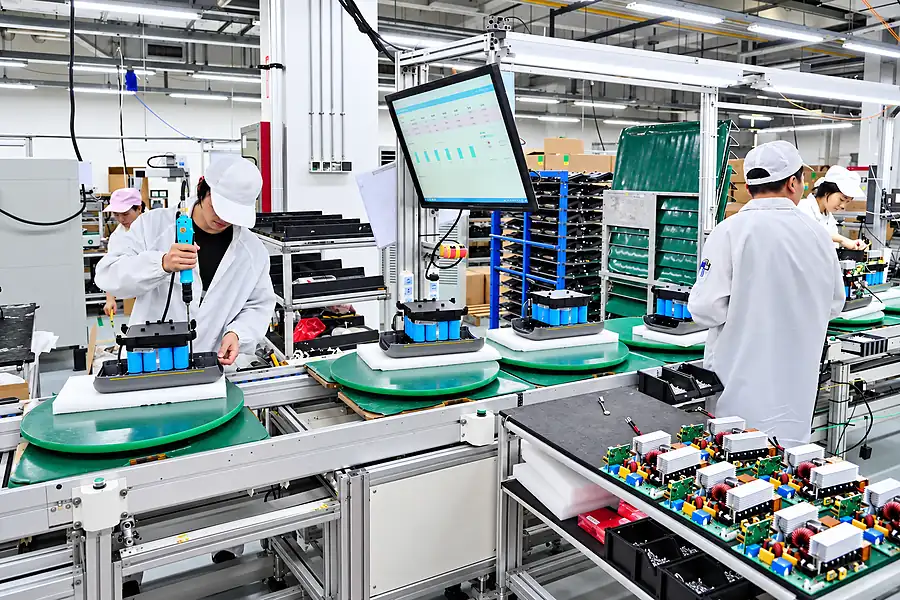 Automated battery energy storage manufacturing line